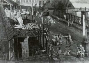 Die ehemaligen Festungswerke von Dresden : Dresden, Festungswerke, Postmeilensäule, Bellotto-Gemälde