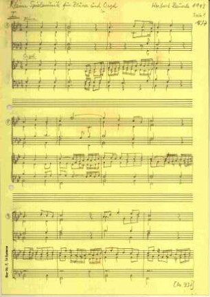 Kleine Spielmusik für Bläser und Orgel (3 Sätze)