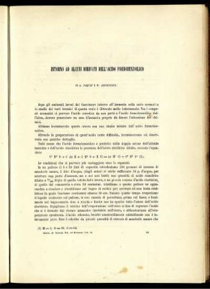 Intorno Ad Alcuni Derivati Dell' Acido Formobenzoilico