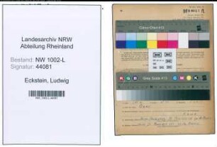 Entnazifizierung Ludwig Eckstein , geb. 16.09.1902 (Richter)
