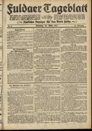 Ausgabe vom Dienstag, den 22. März 1921.