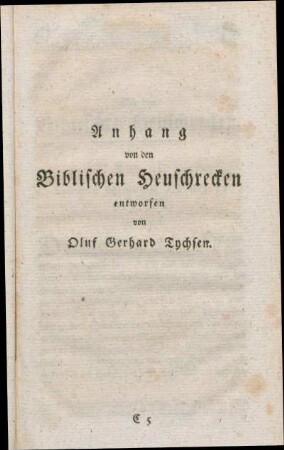 Anhang von den Biblischen Heuschrecken entworfen von Oluf Gerhard Tychsen.