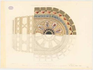 Neues Theater (Oper), Frankfurt/Main: Decke des Zuschauerraumes: Ansicht 1:50 (wie Inv.Nr. 1452)