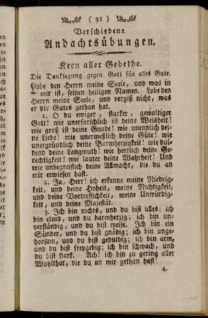 Verschiedene Andachtsübungen