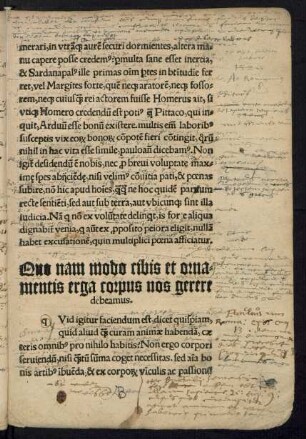 Quo nam modo cibis et ornamentis erga corpus nos gerere debeamus.