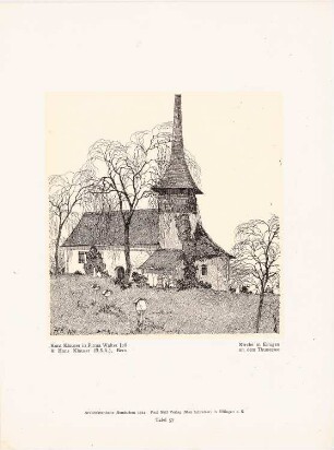 Kirche, Einigen: Perspektivische Ansicht (aus: Architekt. Rundschau, hrsg.v. Eisenlohr & Weigle, 1914)