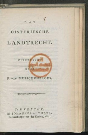 Dat oistfriesche landtrecht
