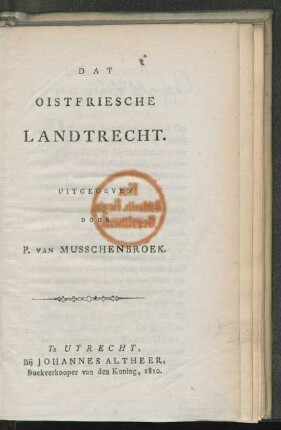 Dat oistfriesche landtrecht