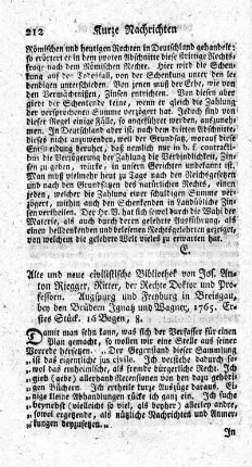 Alte und neue civilistische Bibliothek.