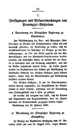 Verfügungen und Bekanntmachungen von Provinzial-Behörden
