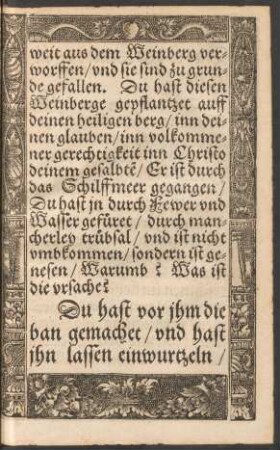 Du hast vor ihm die ban gemachet ...