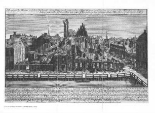Prospect des Ruins, welchen der durch einen Blitzstral entzündete Petrithurm zu Berlin ...