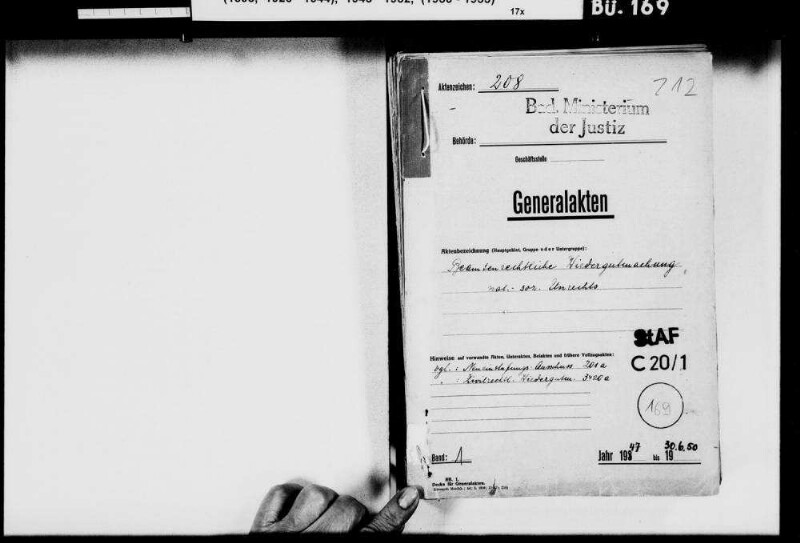 Beamtenrechtliche Wiedergutmachung nationalsozialistischen Unrechts, Teil 1 (Allgemeines)