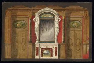 Speisesaal eines Patrizierhauses Monatskonkurrenz Januar 1870: Aufriss einer Wand