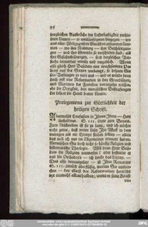 Prolegomena zur Göttlichkeit der heiligen Schrift.