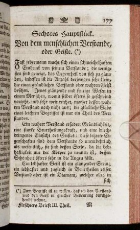 Sechstes Hauptstück. Von dem menschlichen Verstande oder Geiste.