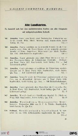 Alte Landkarten (Nr. 501-518)