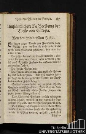 Von den britannischen Inseln.