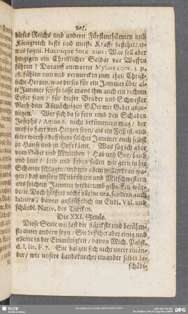 Die XXI. Seule. [Gütigkeit und Verträgligkeit]