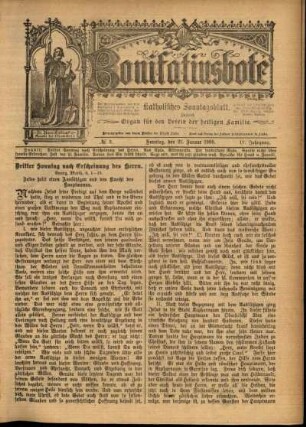 Erste Ausgabe vom Sonntag, den 21. Januar 1900.