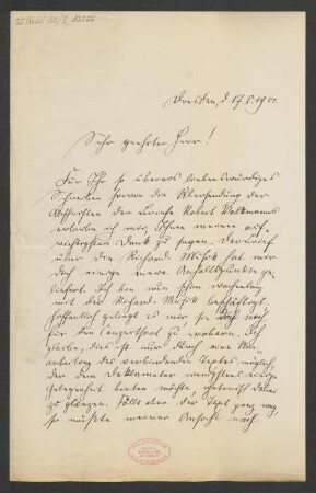 Brief an B. Schott's Söhne : 17.05.1901