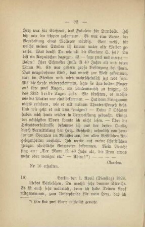 16) [Brief vom] 1. April 1828