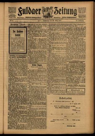 Zweite Ausgabe vom Donnerstag, den 28. März 1907.