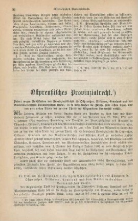 Ostpreußisches Provinzialrecht