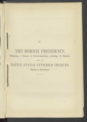 IV. The Bombay Presidency