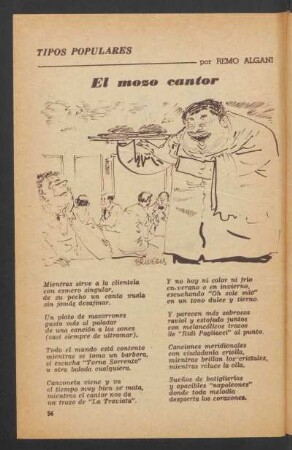 El mozo cantor : Tipos populares