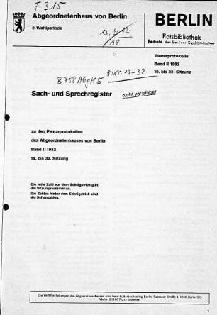 Sach- und Sprechregister