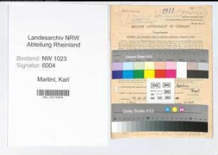 Entnazifizierung Karl Martini , geb. 14.10.1886 (Rektor)