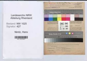 Entnazifizierung Hans Nimtz , geb. 20.05.1895 (Fabrikant)