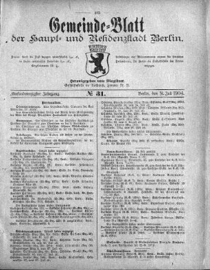 1904,31: No. 31, 31. Juli 1904