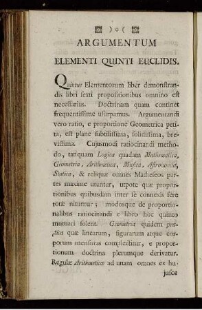 Argumentum Elementi Quinti Euclidis.