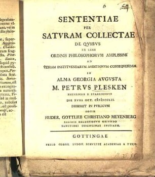 Sententiae Per Satvram Collectae