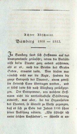 Achter Abschnitt Bamberg 1808 - 1813