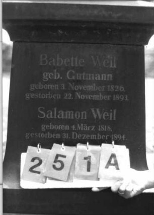 Grabstein 251 [Hahn S. 222 Grab-Nr. 899]: Grabstein 251A [Hahn S. 222 Grab-Nr. 899]