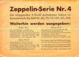 Bilderserie zum Sammelbilderalbum "Zeppelin-Weltfahrten" (im Origian-Umschlag)
