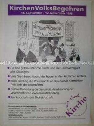Maueranschlag für ein Volksbegehren zur Reformierung der Kirche in Deutschland