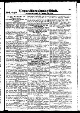 304.Ausgabe. Mittwoch, 6. Januar 1915