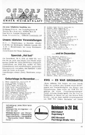 EWG = Es war großartig