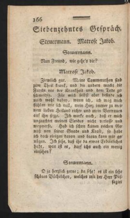 Siebenzehntes Gespräch. Steuermann. Matrose Jakob.