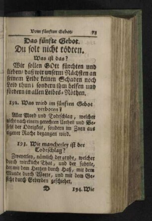 Das fünfte Gebot.