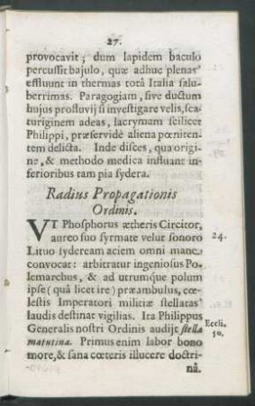 Radius Propagationis Ordinis.