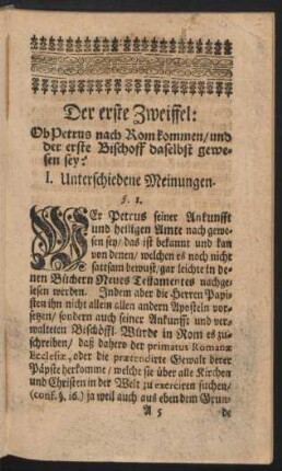 Der erste Zweiffel: