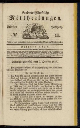 Fünfter Jahrgang. No. 10.