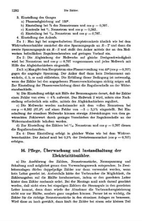 16. Pflege, Überwachung und Instandhaltung der Elektrizitätszähler