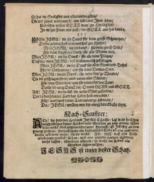 Nach-Seufftzer: