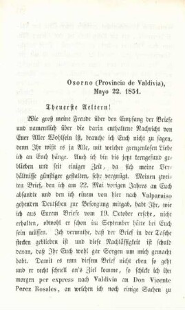 Osorno (Provincia de Valdivia), Mayo 22.1851.